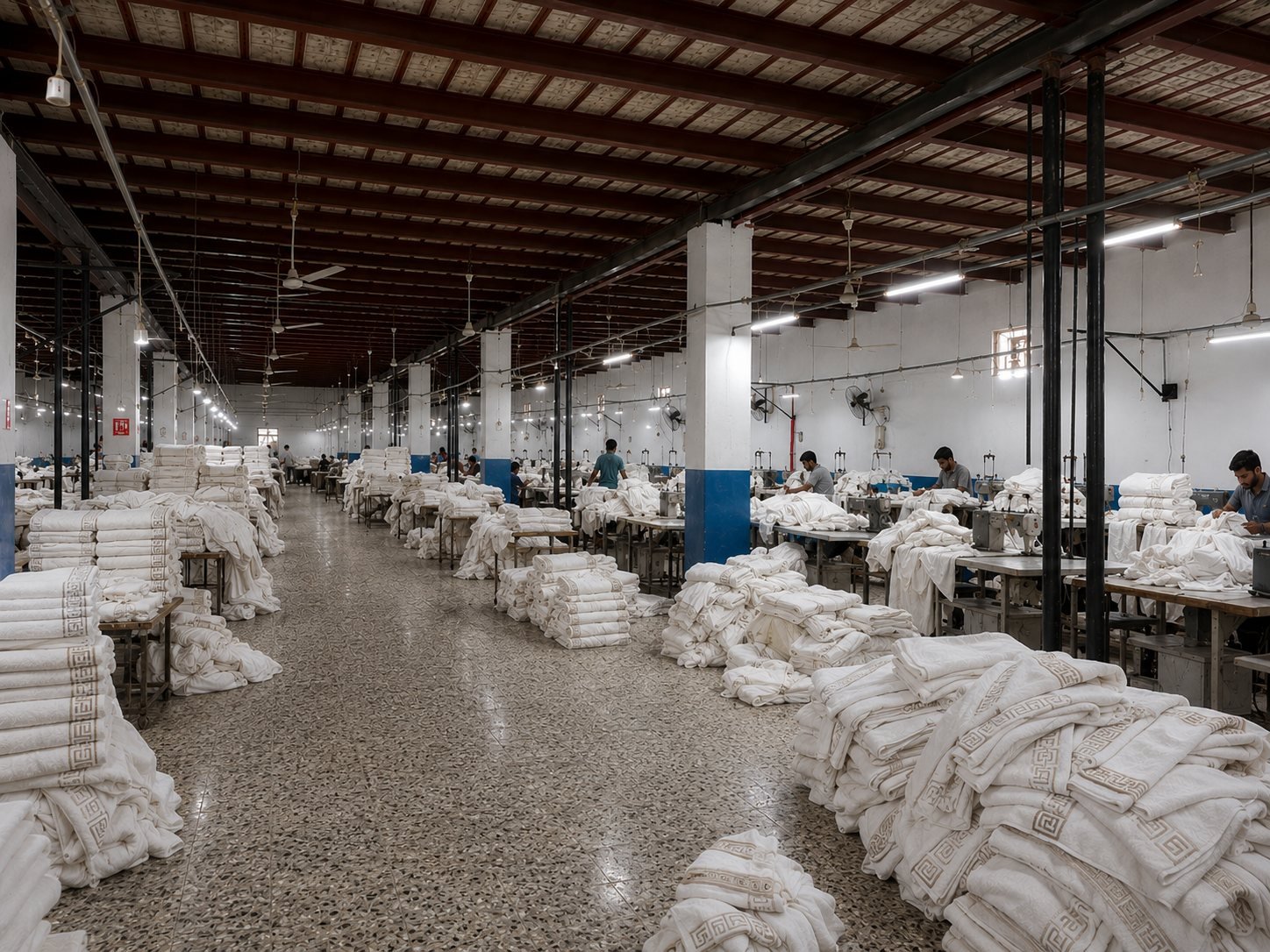 Stitching and inspection floor
