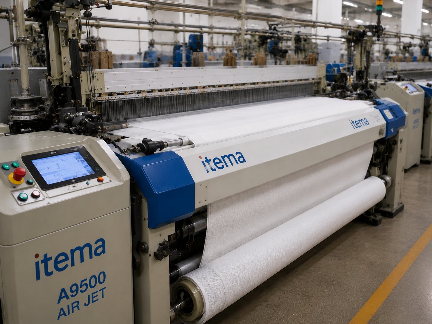 Air-jet loom weaving terry fabric