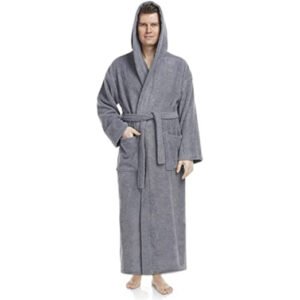 Arus Men's Hooded Classic Bathrobe Turkish Cotton Robe - Al Haseeb Textiles