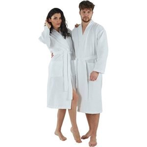 Men Waffle-Knit Bathrobe – Lightweight