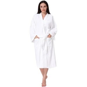 Women's & Men's Terry Robe Plush Cotton Spa Kimono Bathrobe