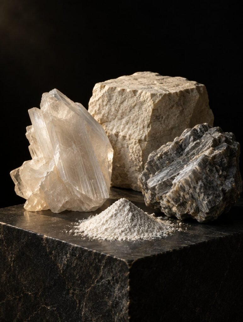 Gypsum, limestone and barite specimens – Polani Minerals